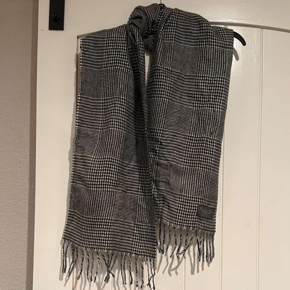 Dior Black and White Patterned Scarf